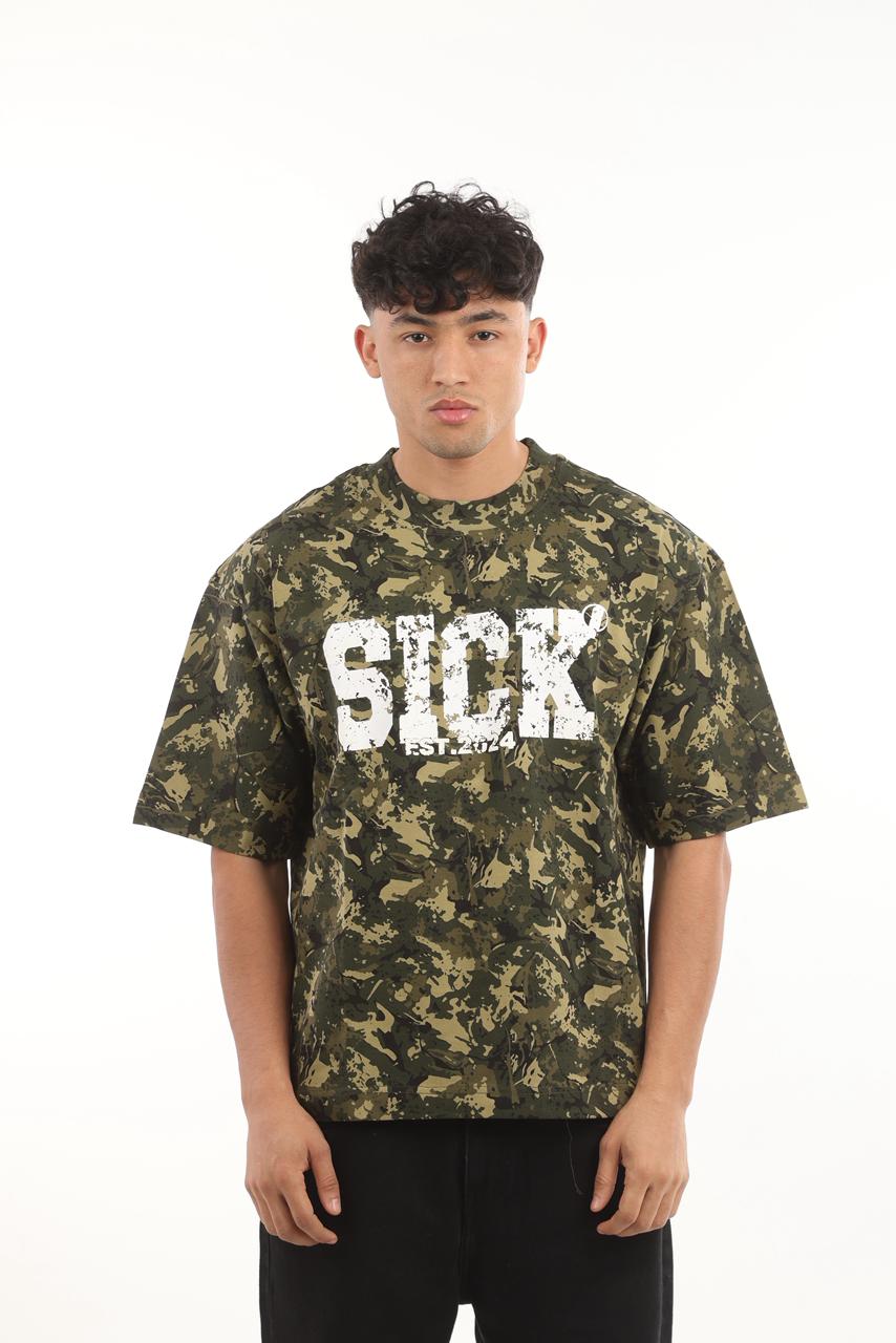 Sick camo puff printed T-shirt