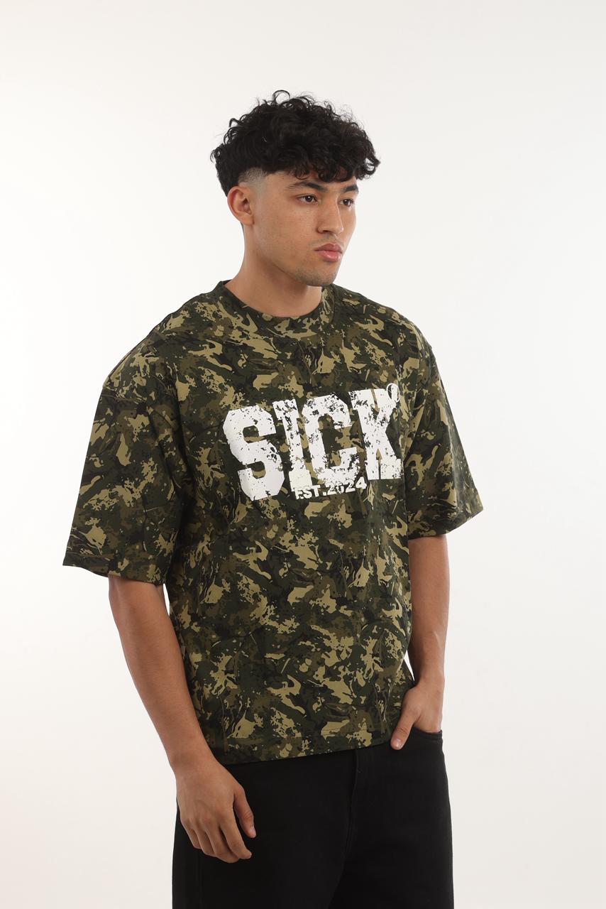 Sick camo puff printed T-shirt