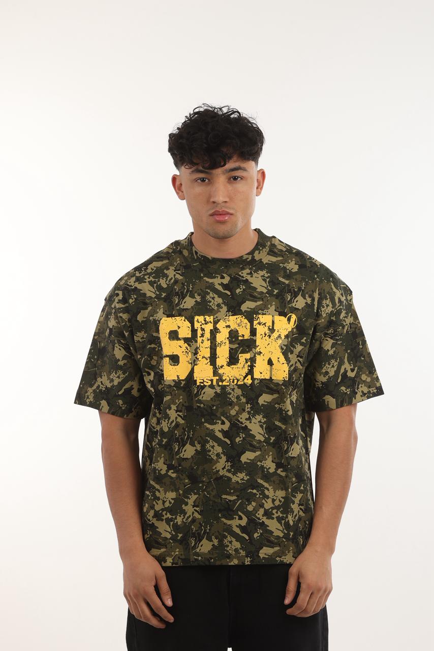 Sick camo puff printed T-shirt