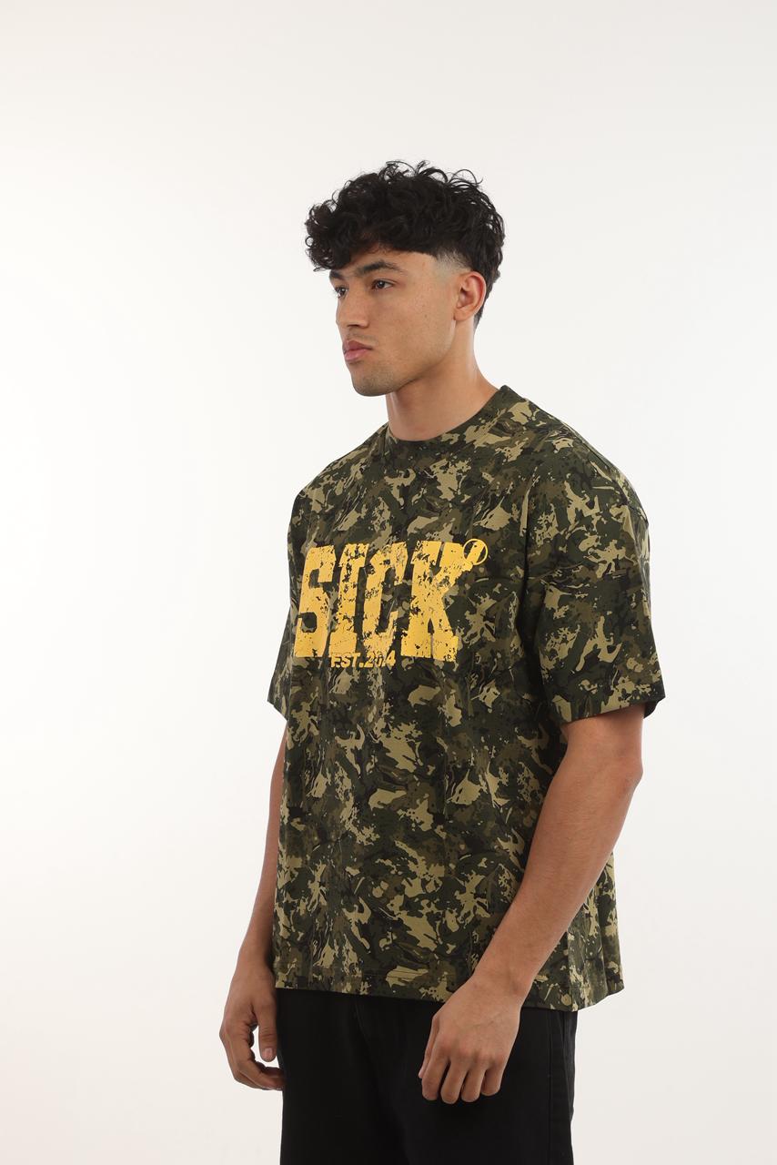 Sick camo puff printed T-shirt