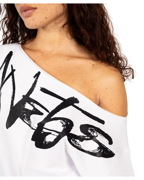 Anetos signature printed Off Shoulder top